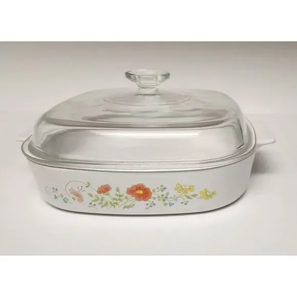 Corning Ware Wildflower 2.5 Qt. Casserole Dish Lid/ Anchor Hocking 2Qt Bakeware - Picture 10 of 16